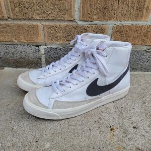 Nike Blazer Mid '77 Retro White Gray Leather Sneakers Mens 8